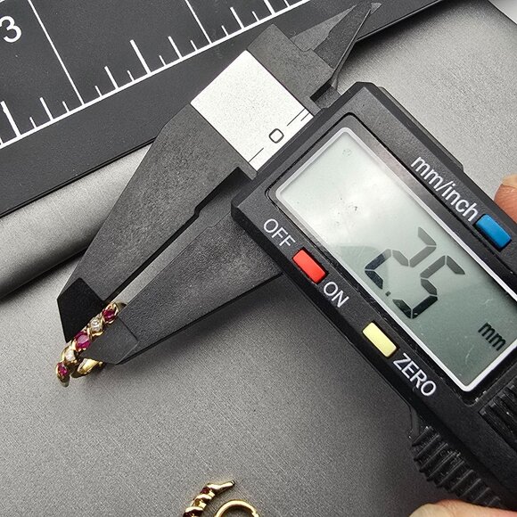 VTG Gold-Filled Pink Tourmaline & Lab Grown Diamonds Clip-On 1/2 Hoop Earrings - Picture 10 of 10